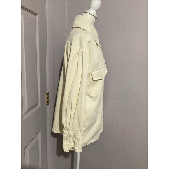 WeWoreWhat Ivory Corduroy Snap Button Shacket Collar Jacket 100% Cotton XS/S - Picture 4 of 8